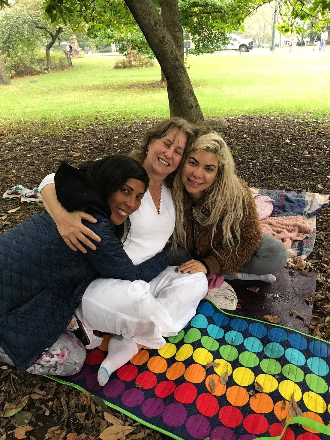 After the ceremony — the group hug